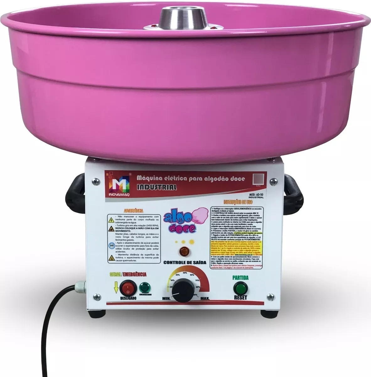 Maquina Algodão Doce Industrial Modelo AD-50 Rosa